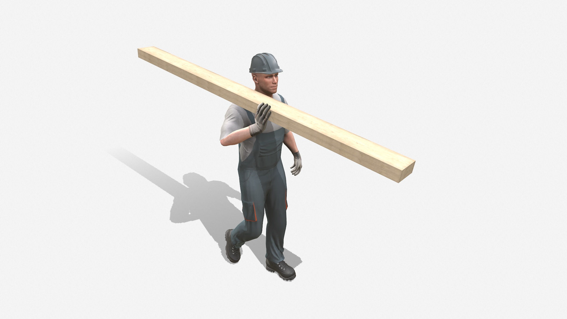 Workman Idle Animation 01 Low-poly 3D model_13