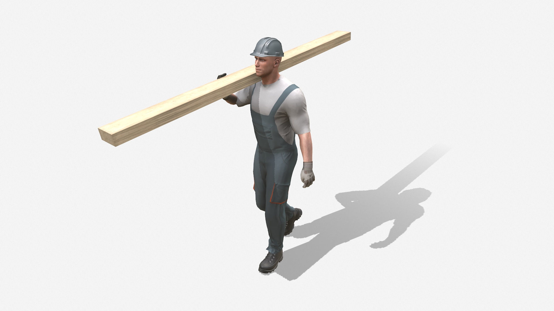 Workman Idle Animation 01 Low-poly 3D model_12