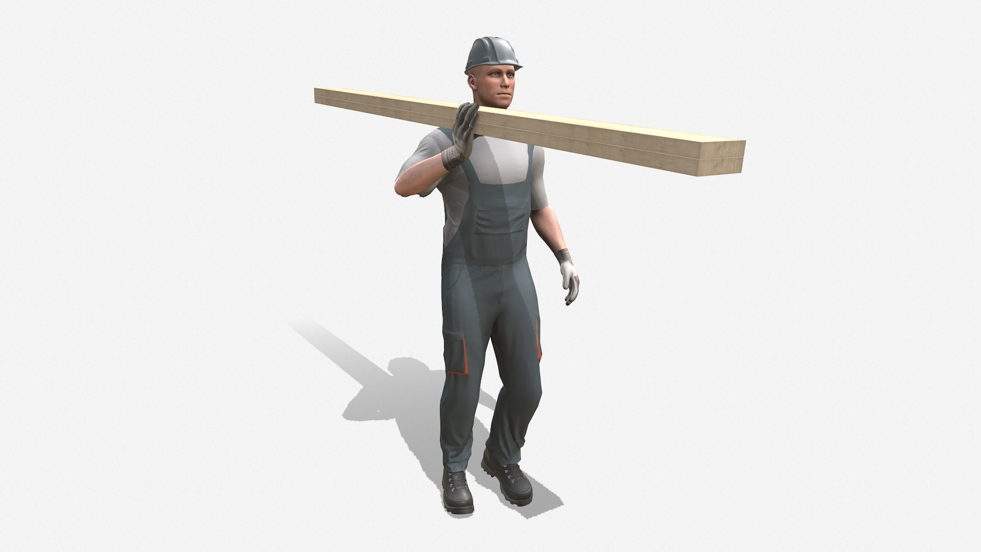 Workman Idle Animation 01 Low-poly 3D model_4