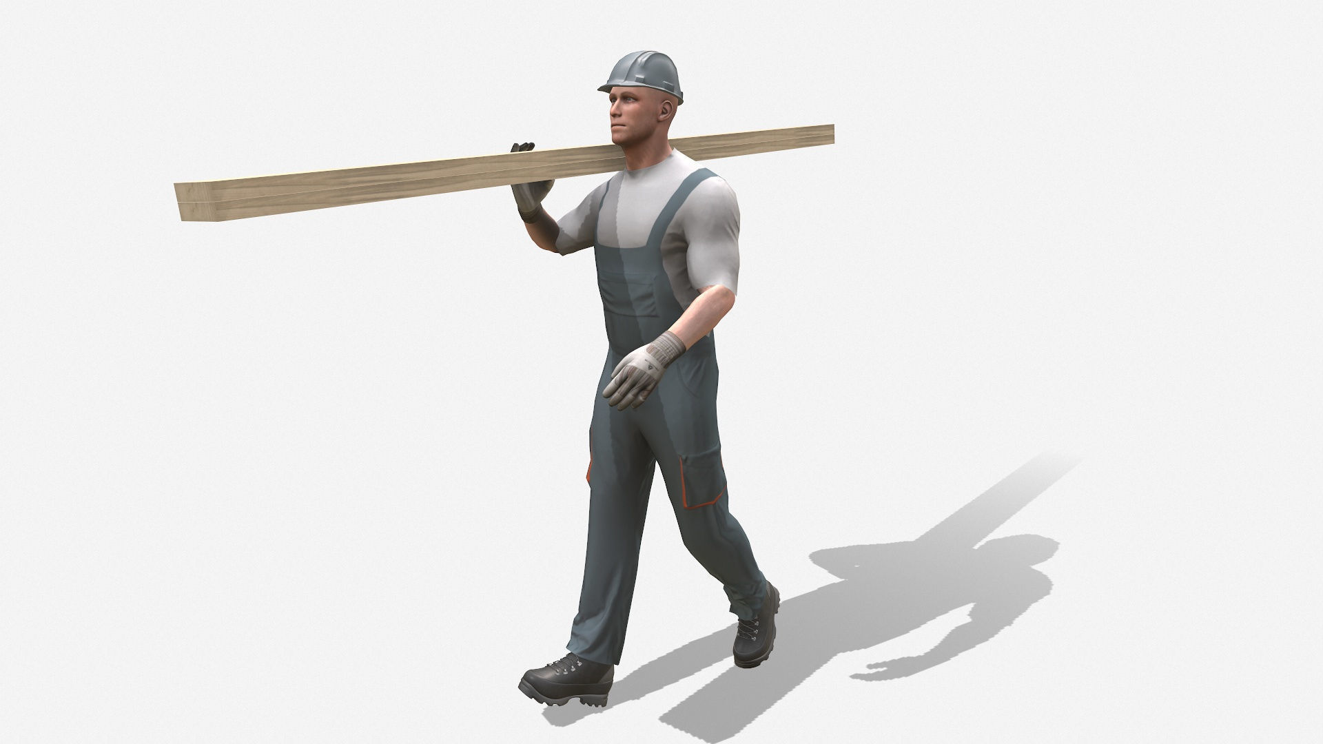 Workman Idle Animation 01 Low-poly 3D model_3