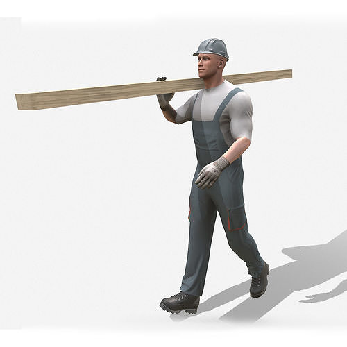 Workman Idle Animation 01 Low-poly 3D model