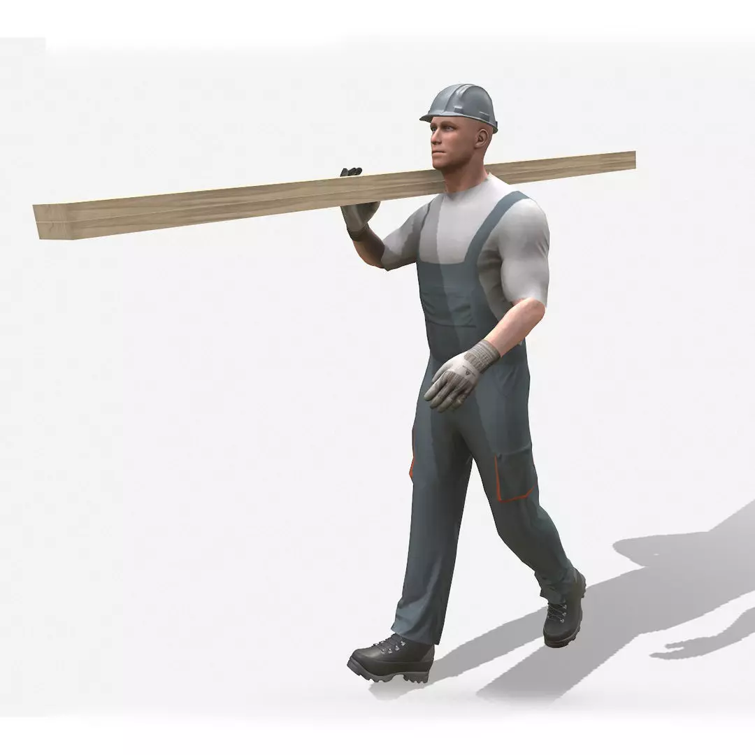 Workman Idle Animation 01 Low-poly 3D model_0