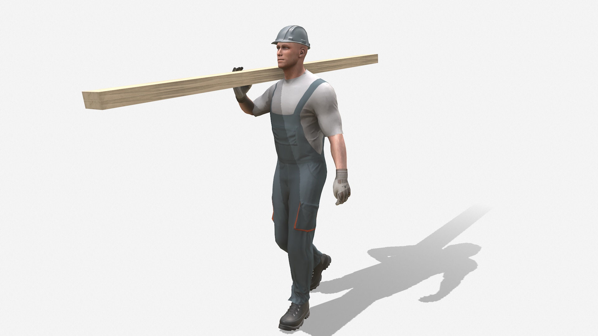 Workman Idle Animation 01 Low-poly 3D model_11