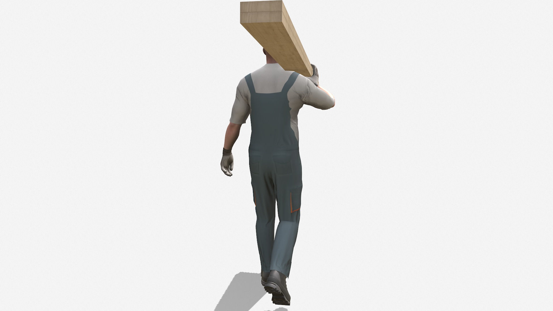 Workman Idle Animation 01 Low-poly 3D model_7