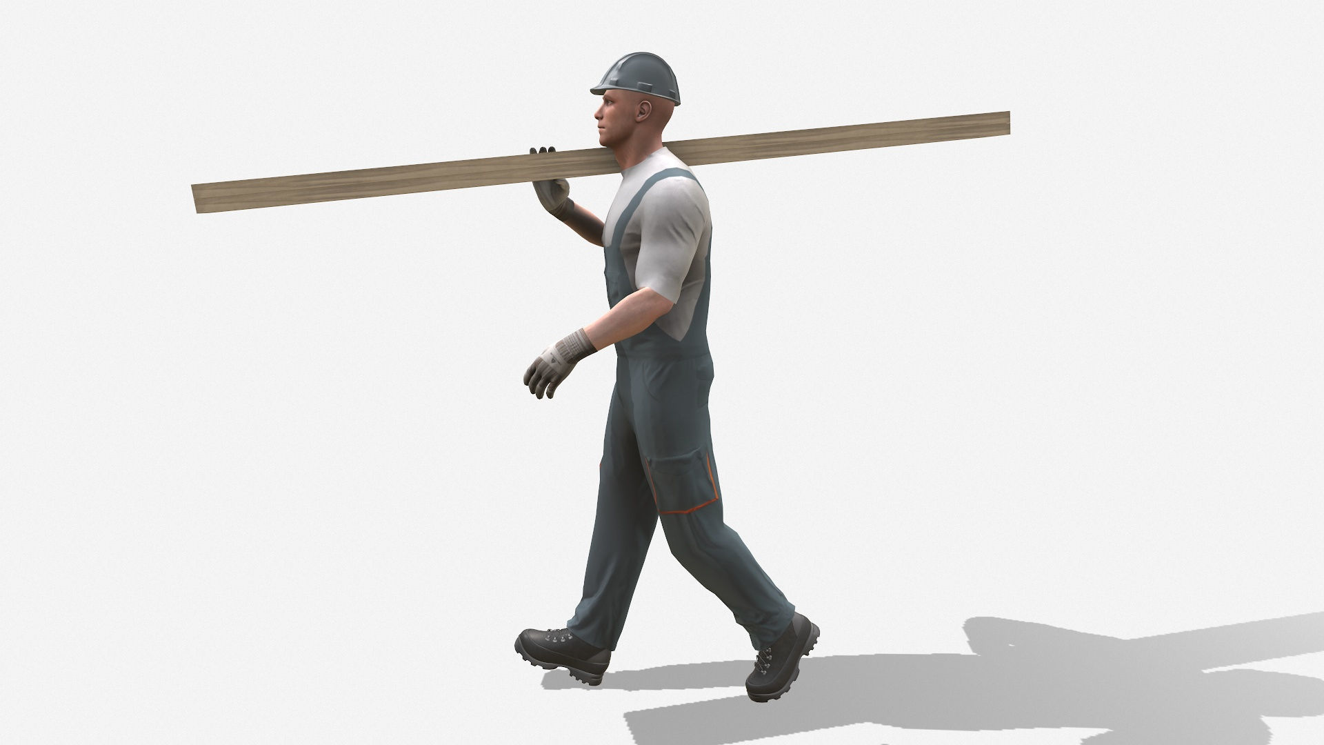 Workman Idle Animation 01 Low-poly 3D model_10