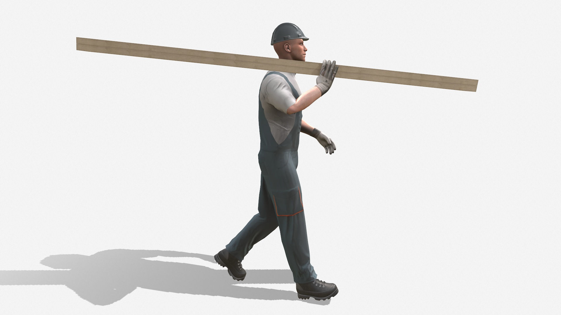 Workman Idle Animation 01 Low-poly 3D model_5