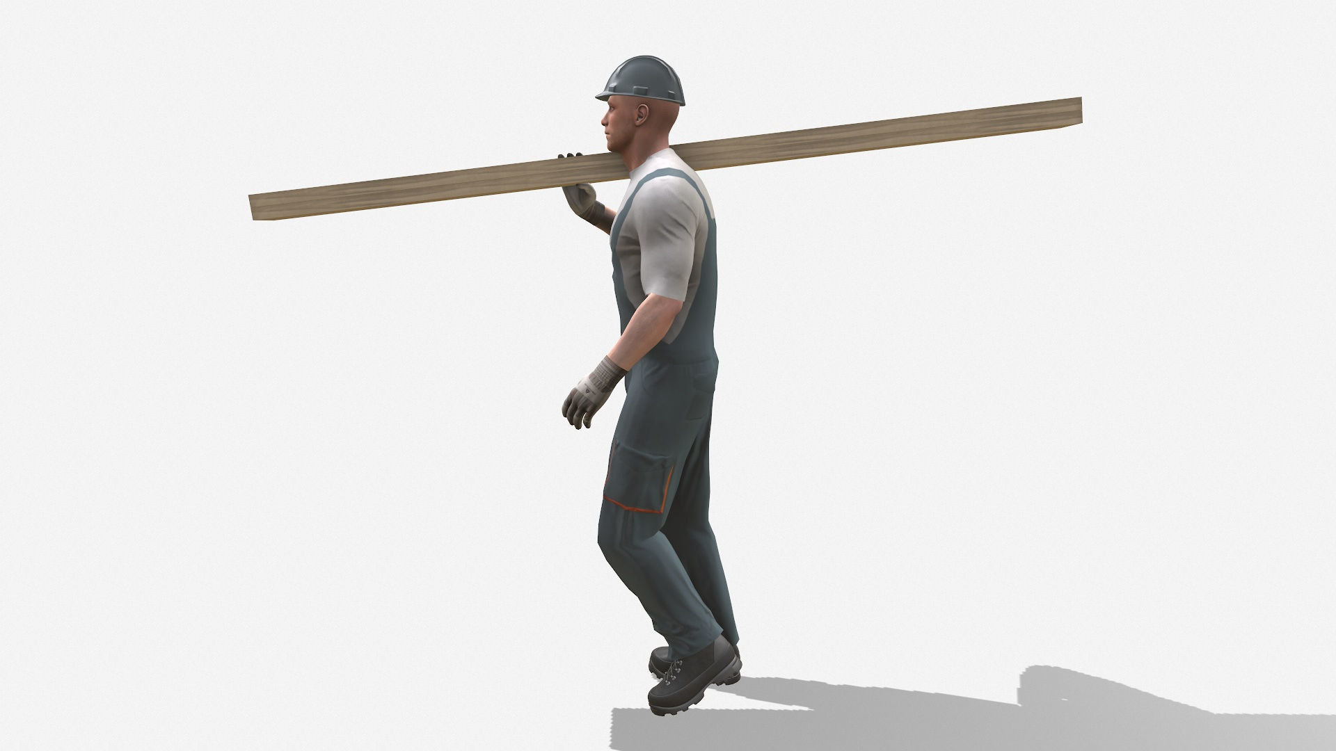 Workman Idle Animation 01 Low-poly 3D model_9