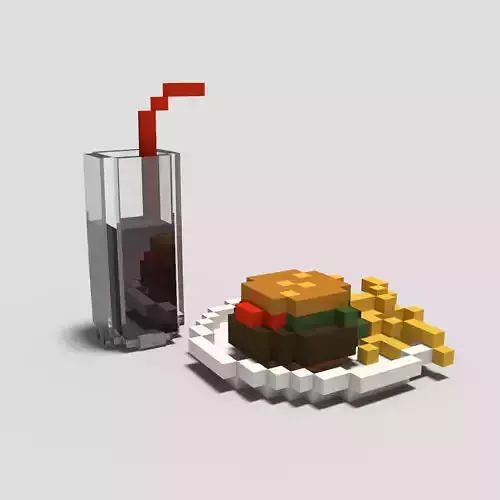 Retro 1950s classic diner hamburger and soda pop cola drink