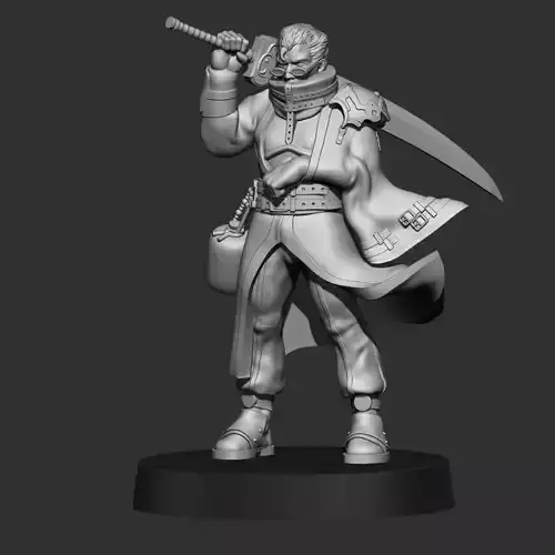 Auron Final Fantasy X 3D Print Miniature 3D print model
