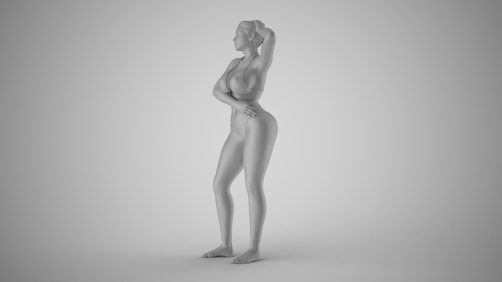 Girl Relaxing in the Sun 2 3D print model_1