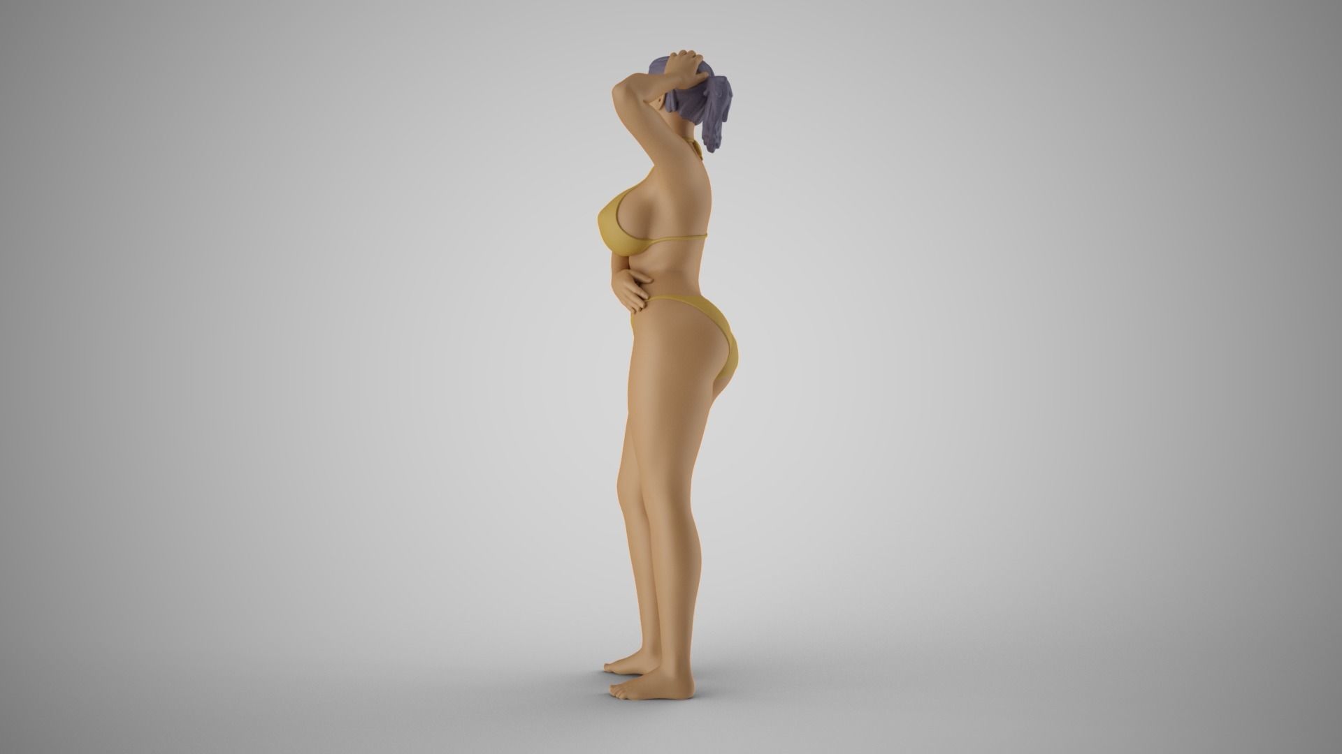 Girl Relaxing in the Sun 2 3D print model_9
