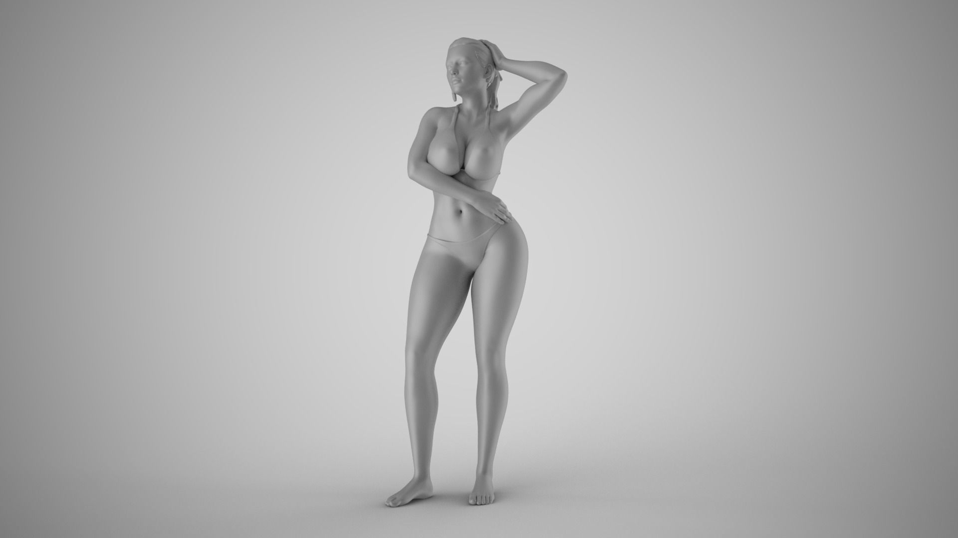Girl Relaxing in the Sun 2 3D print model_2