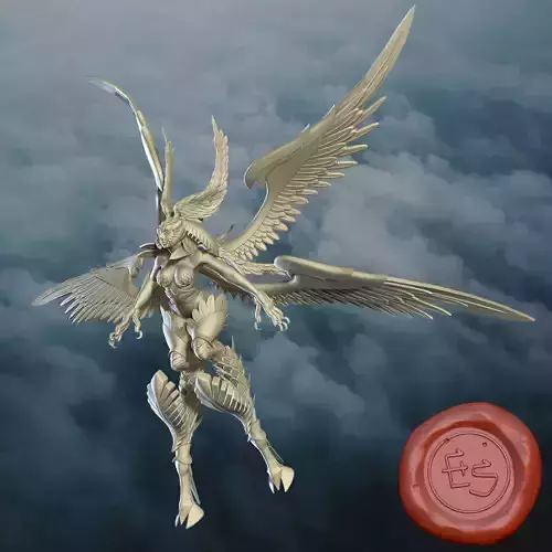 Garuda Wind Goddess from Final Fantasy XIV 3D Print Miniature 3D print model