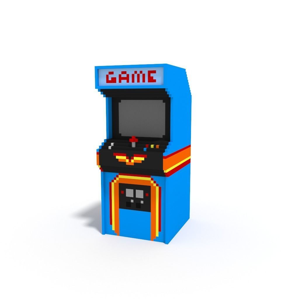 Retro Classic Arcade Video Game Console Cabinet Low-poly 3D model_2