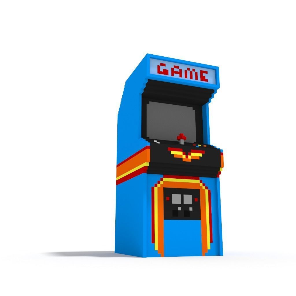 Retro Classic Arcade Video Game Console Cabinet Low-poly 3D model_7