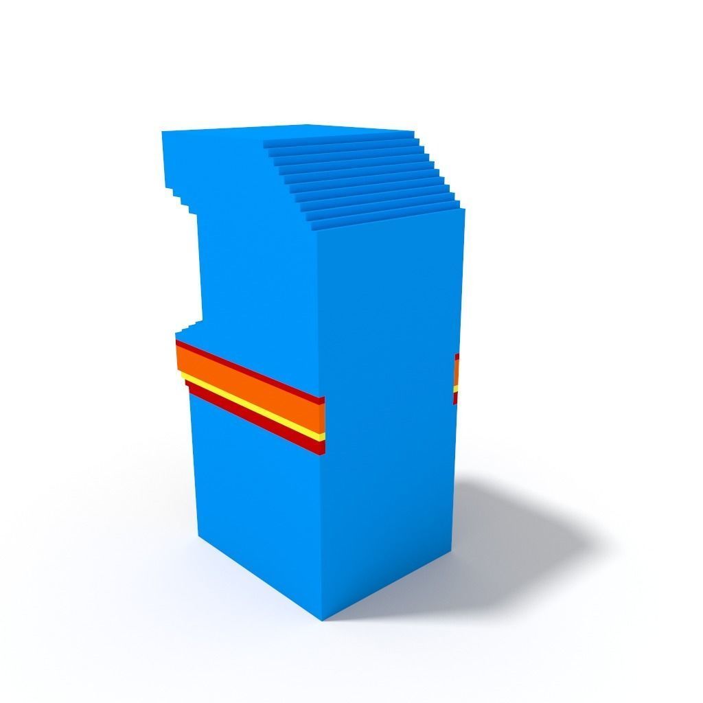 Retro Classic Arcade Video Game Console Cabinet Low-poly 3D model_4