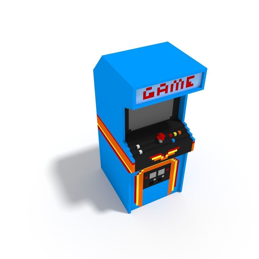 Retro Classic Arcade Video Game Console Cabinet Low-poly 3D model_6