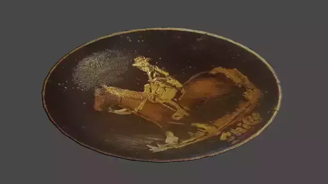 metallic plate with ornaments from Chile