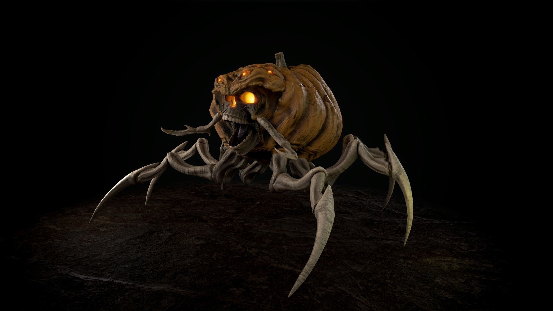 Terrible Pumpkin Low-poly 3D model_13