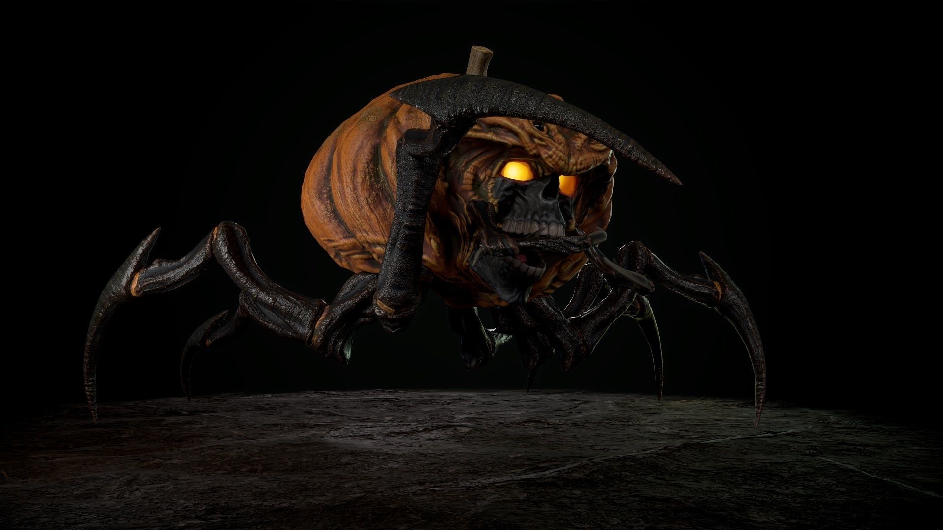 Terrible Pumpkin Low-poly 3D model_8