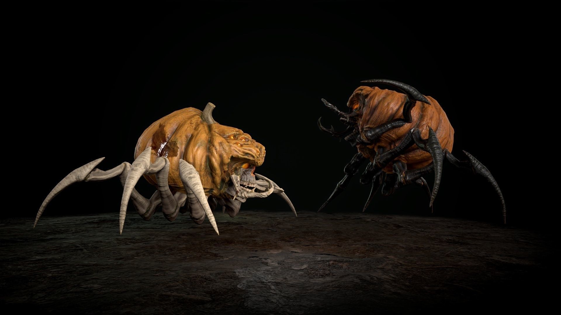 Terrible Pumpkin Low-poly 3D model_4