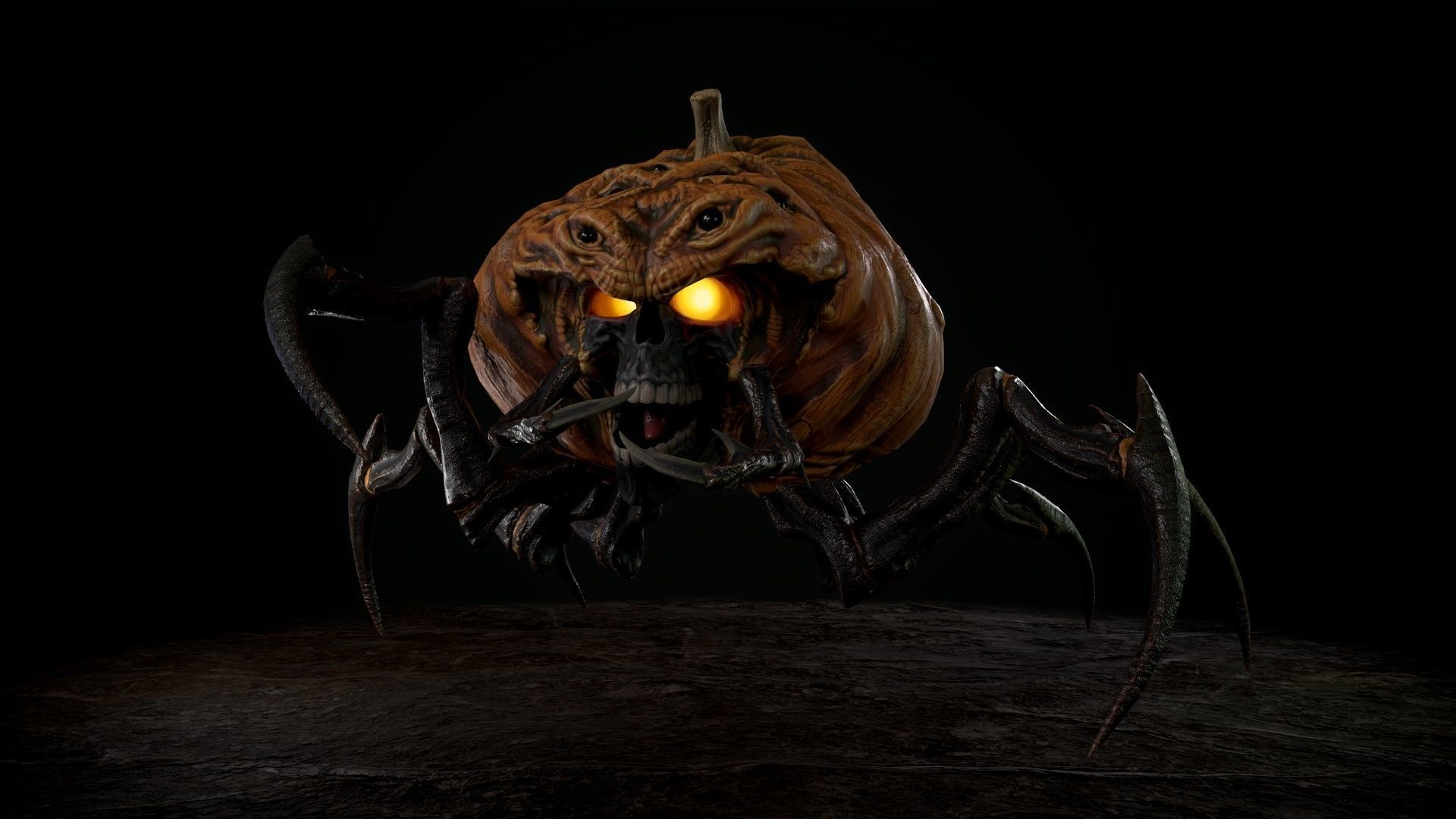 Terrible Pumpkin Low-poly 3D model_14