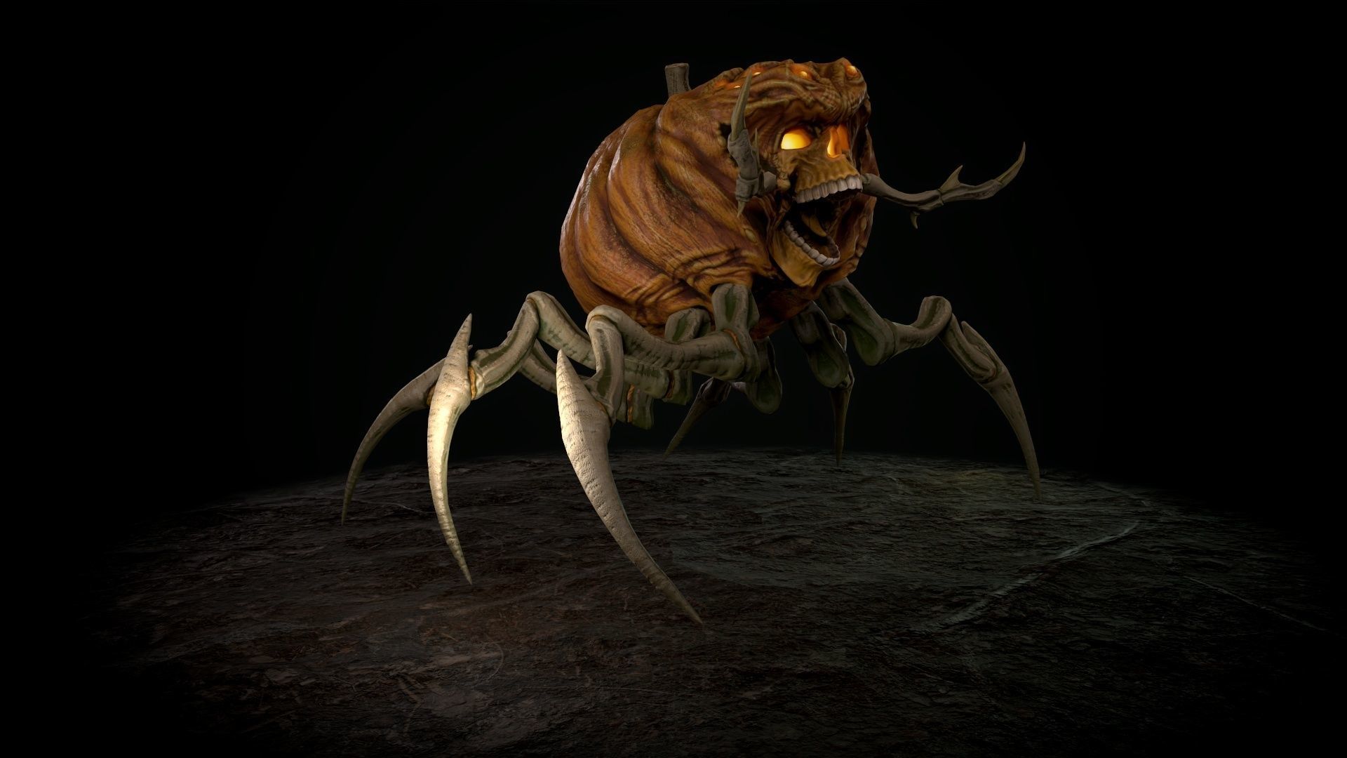 Terrible Pumpkin Low-poly 3D model_15