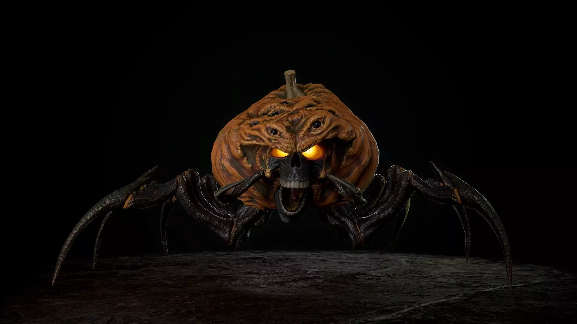 Terrible Pumpkin Low-poly 3D model_0