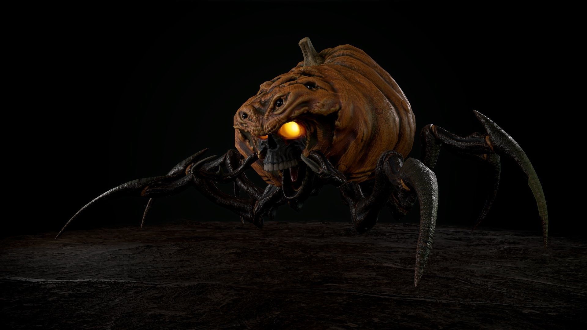 Terrible Pumpkin Low-poly 3D model_10