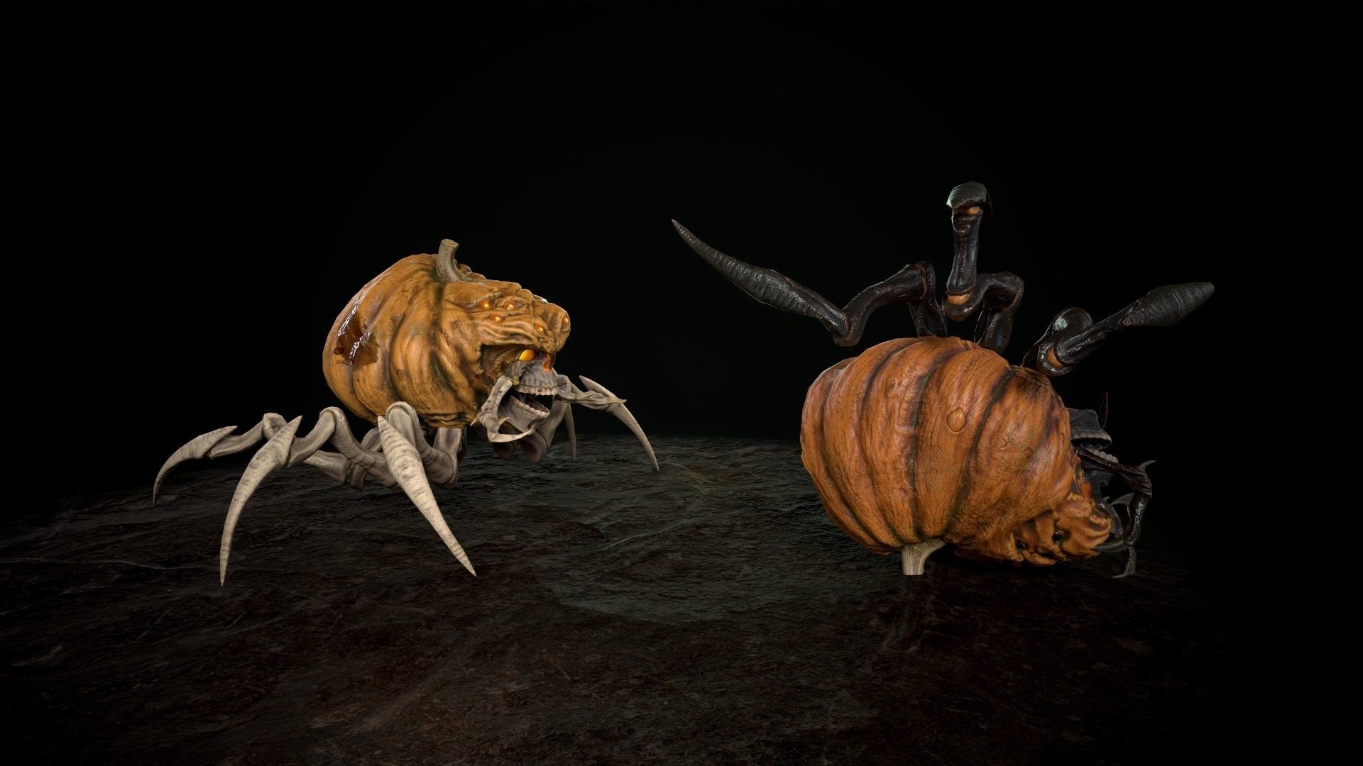 Terrible Pumpkin Low-poly 3D model_5