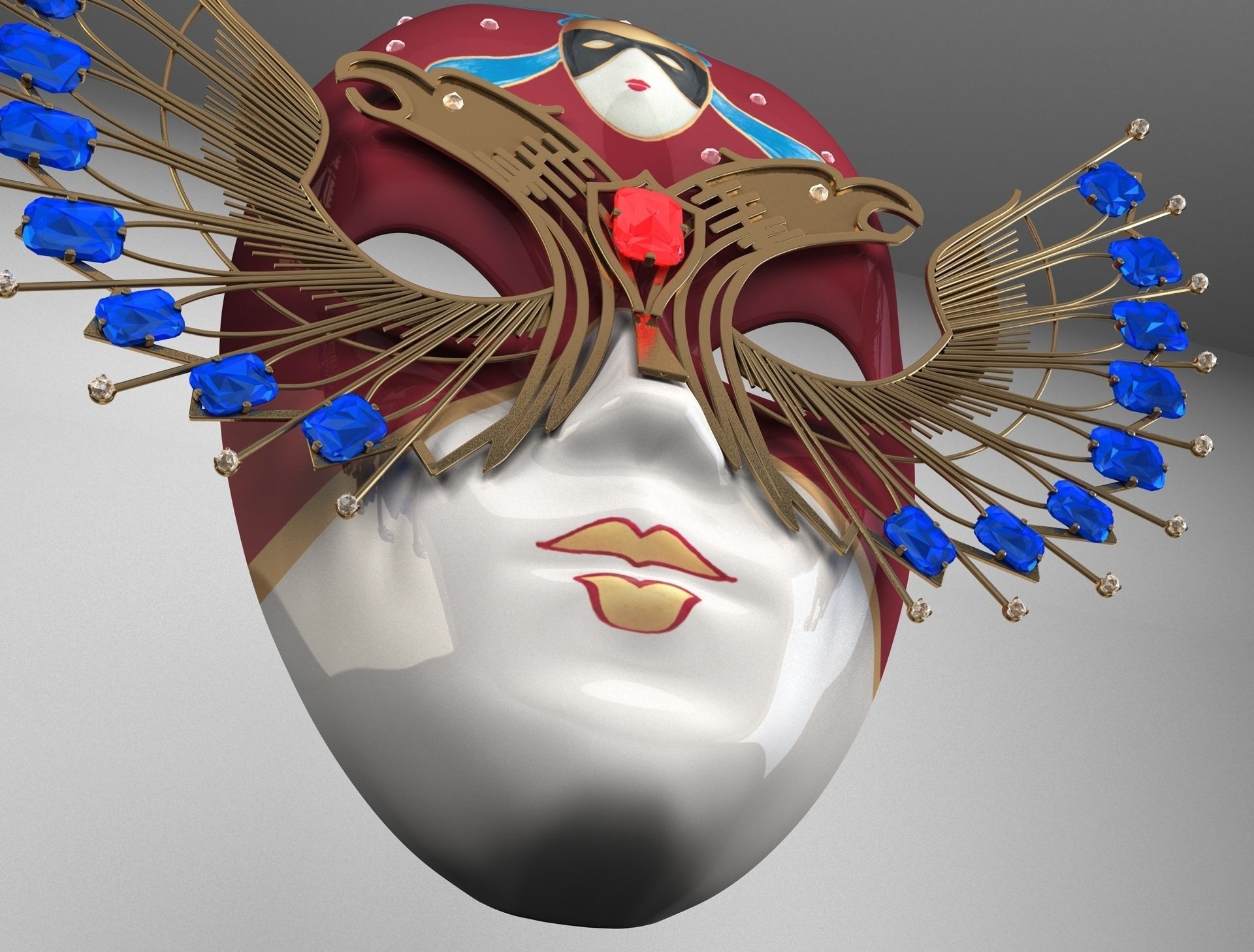 Golden Mask 3D model_1