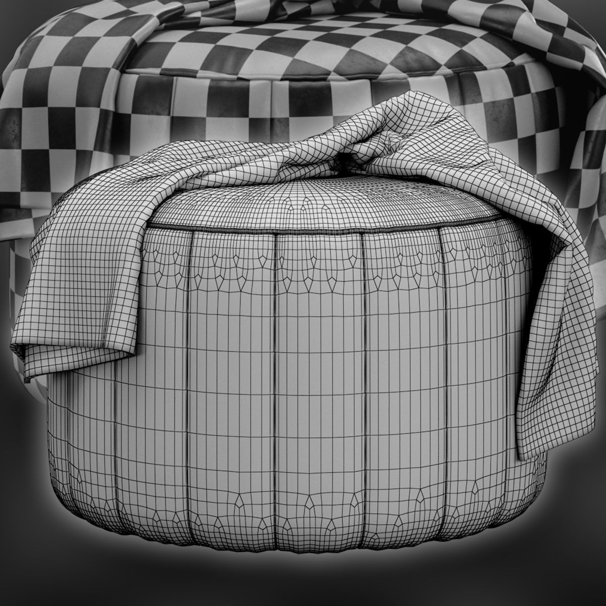 Kensington Ottoman 3D model_6
