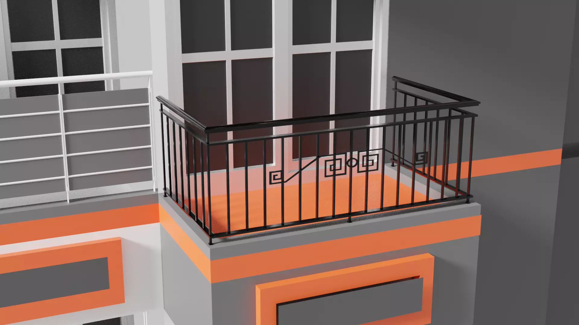 Metal Balcony Free 3D model