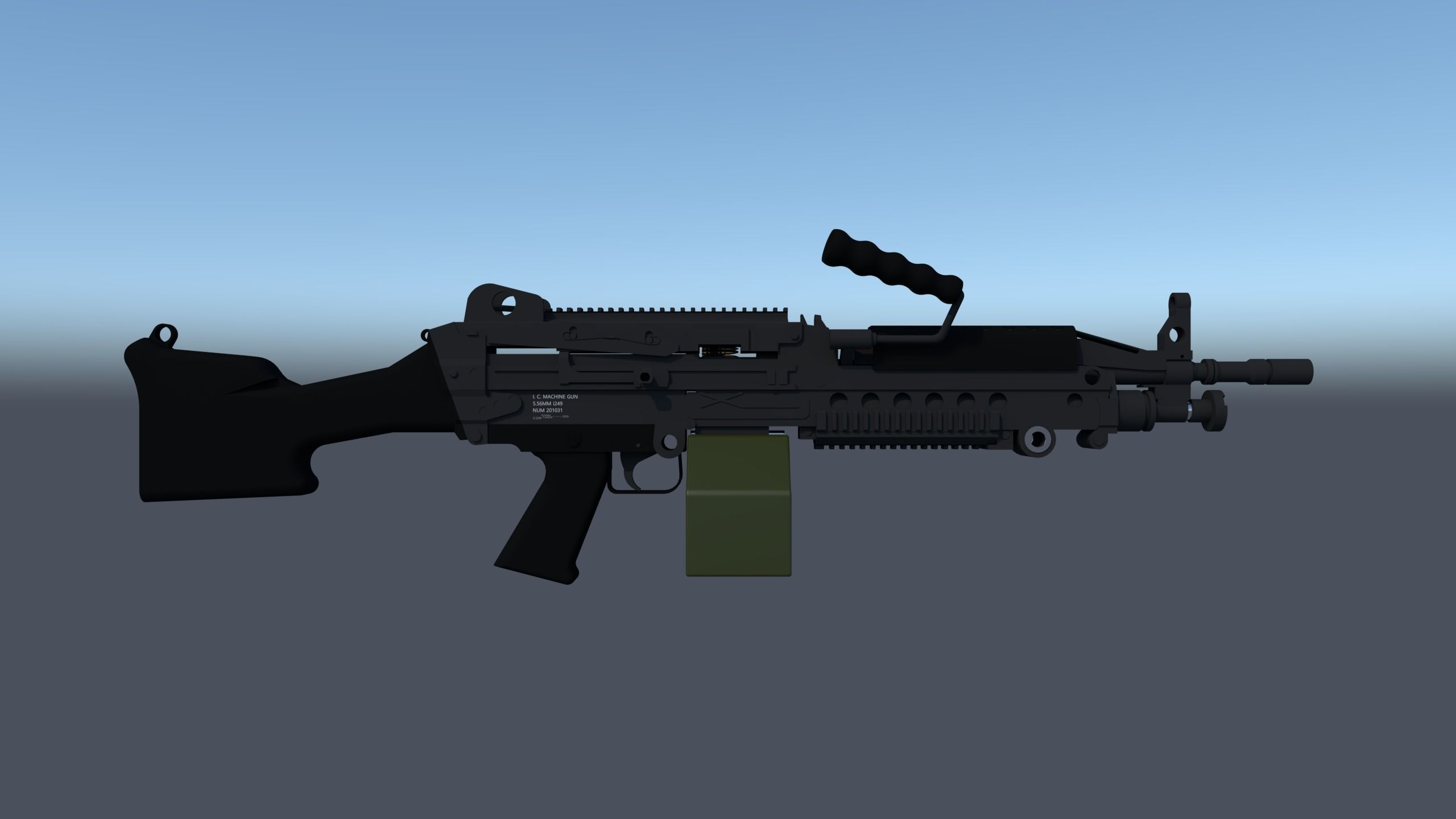 I 249 assault rifle 3D model | CGTrader