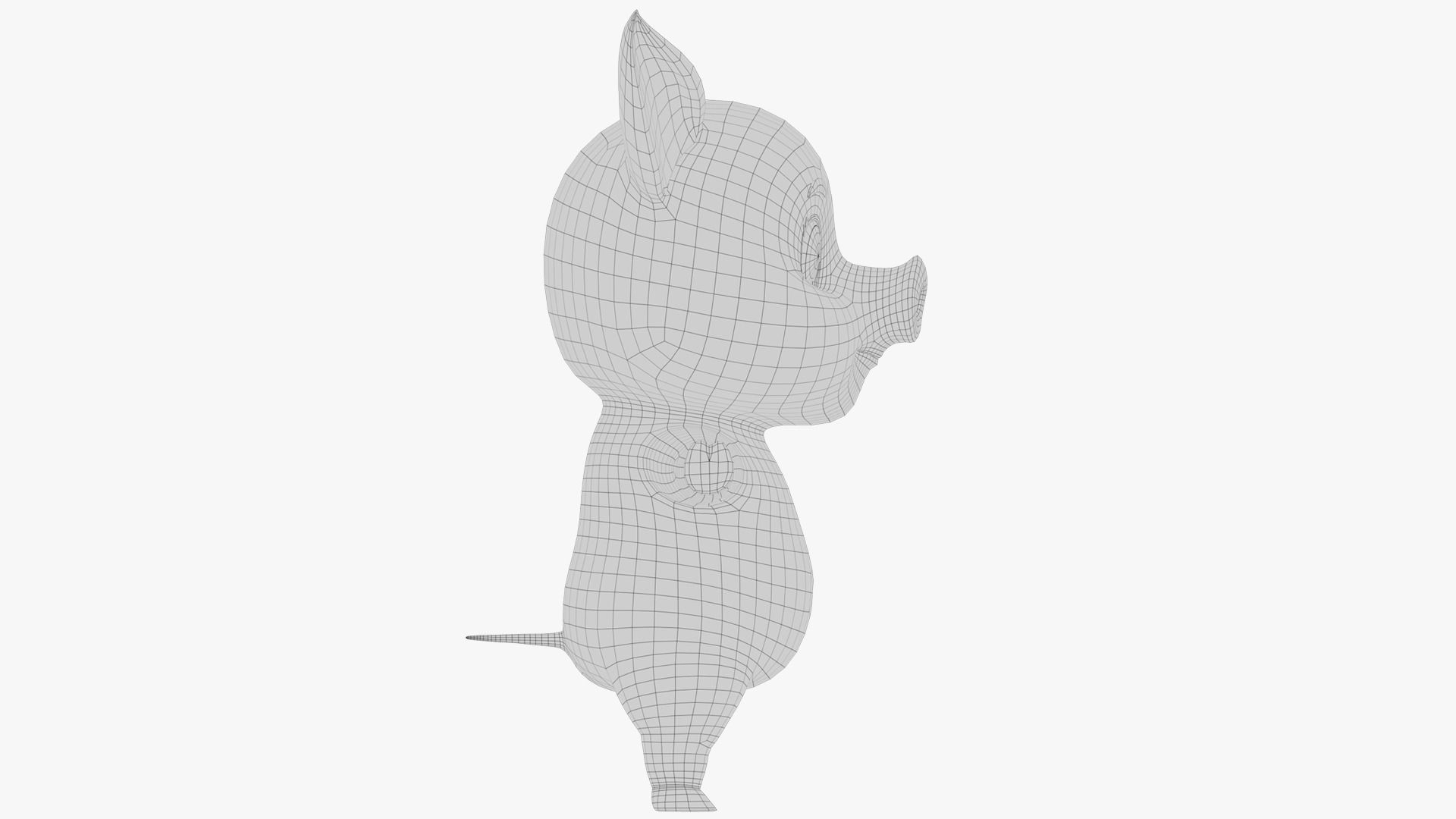 Cartoon Pig Low-poly 3D model_11