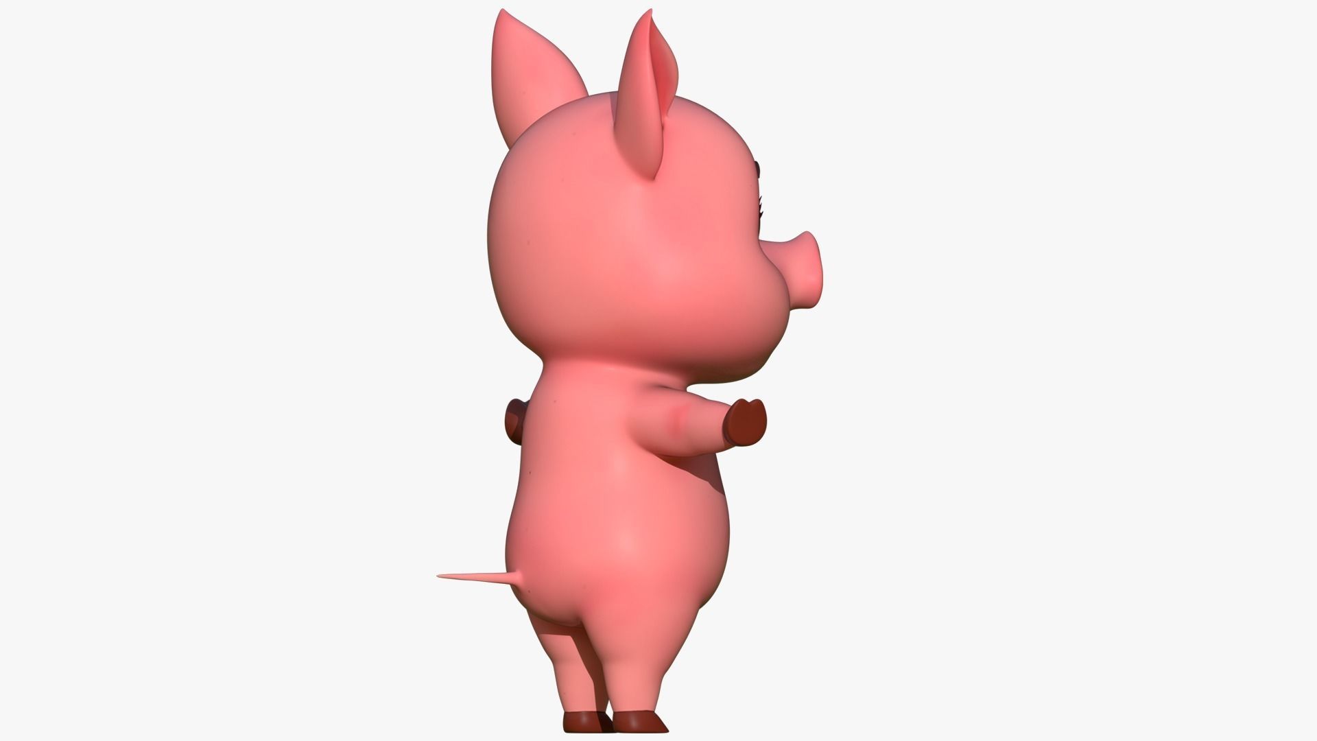 Cartoon Pig Low-poly 3D model_3