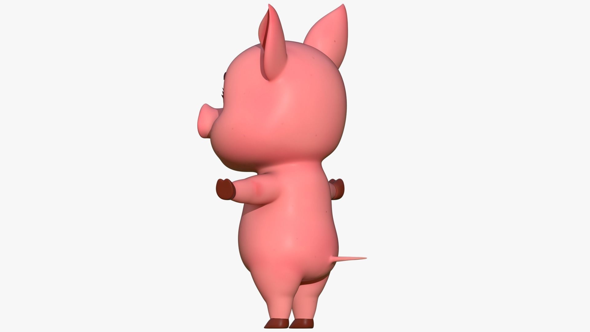Cartoon Pig Low-poly 3D model_5
