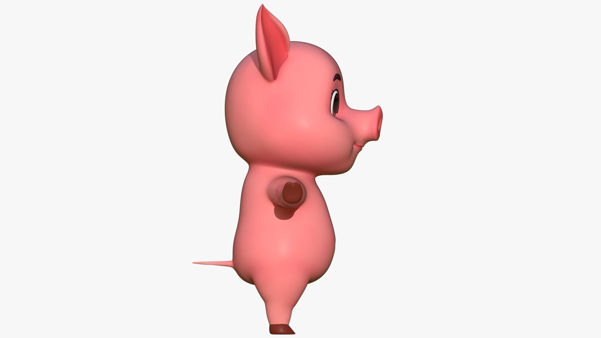 Cartoon Pig Low-poly 3D model_2