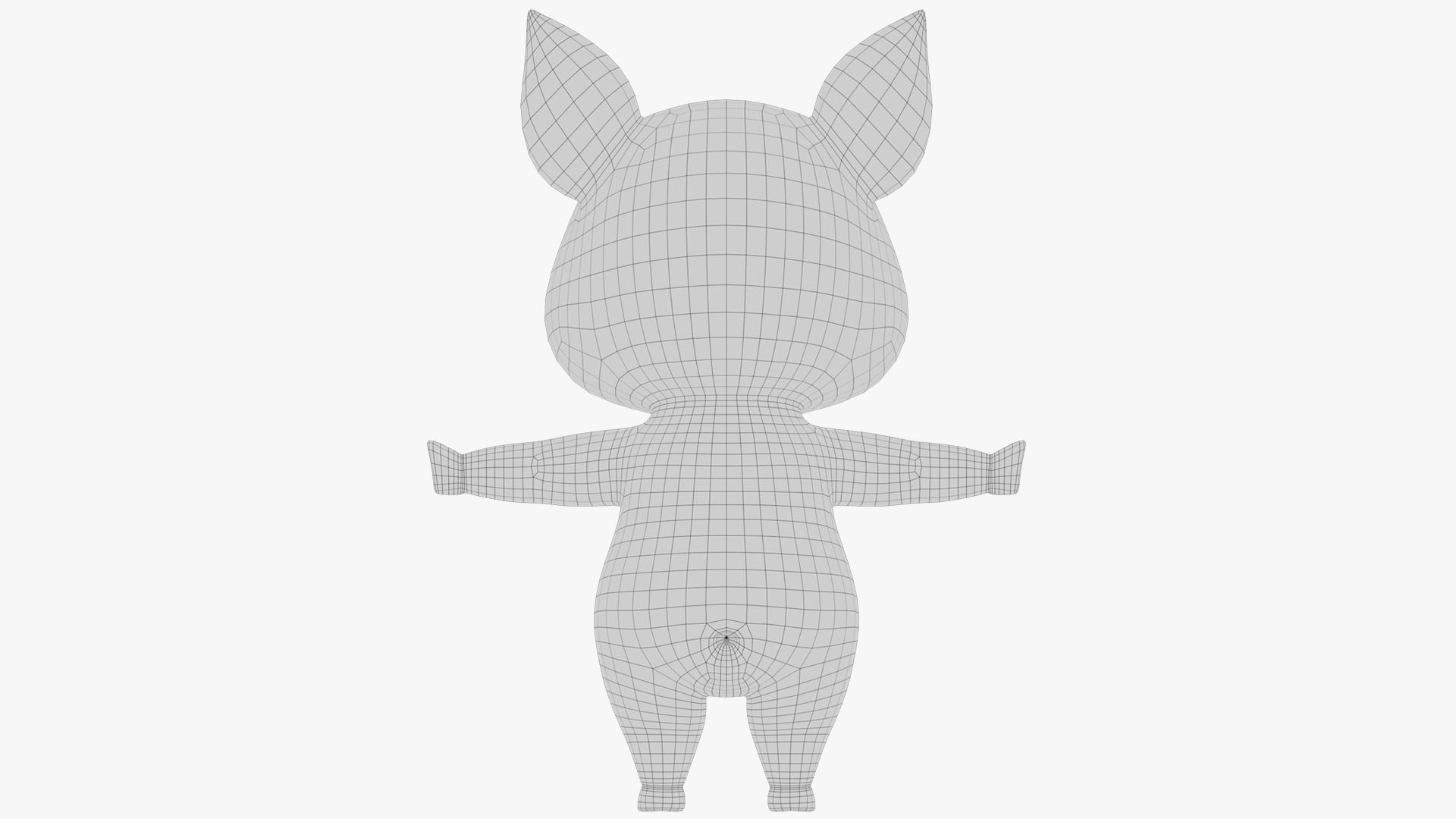 Cartoon Pig Low-poly 3D model_13