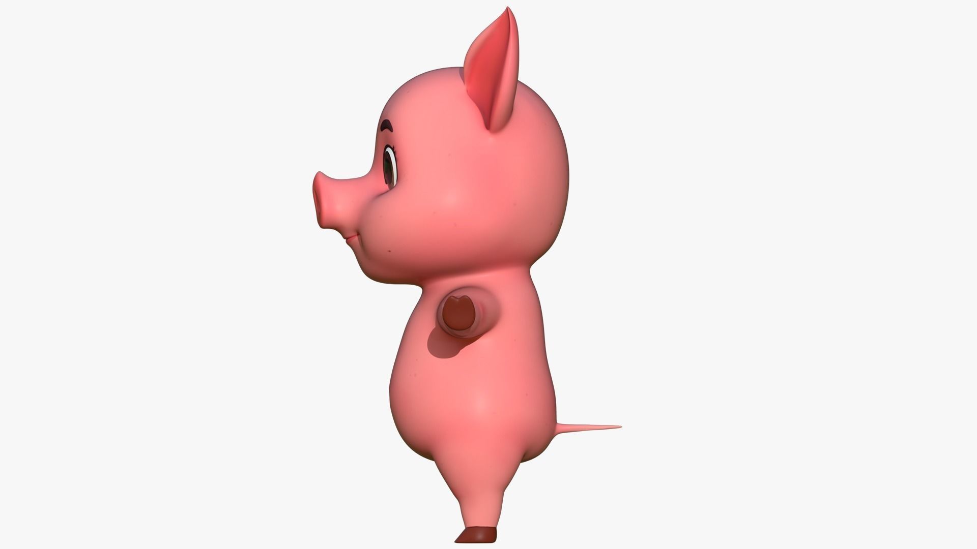 Cartoon Pig Low-poly 3D model_6