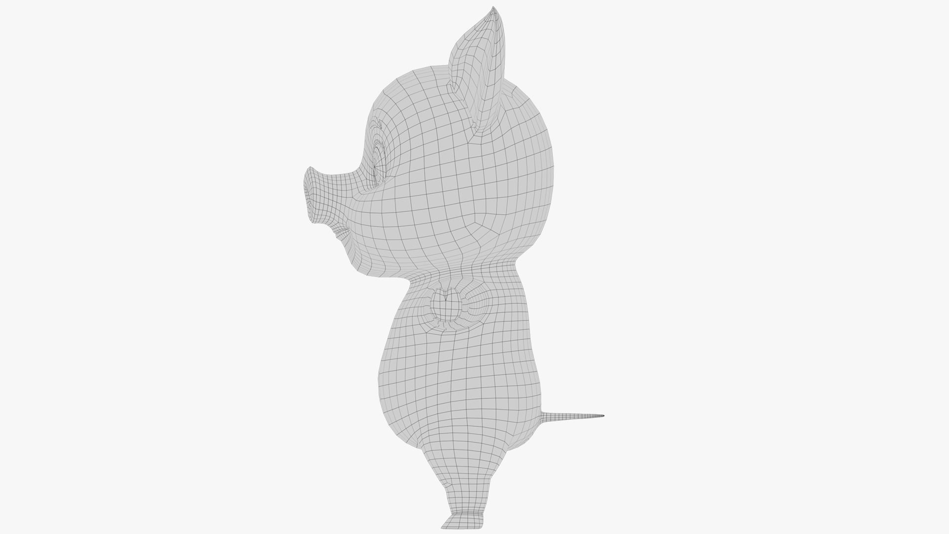 Cartoon Pig Low-poly 3D model_15