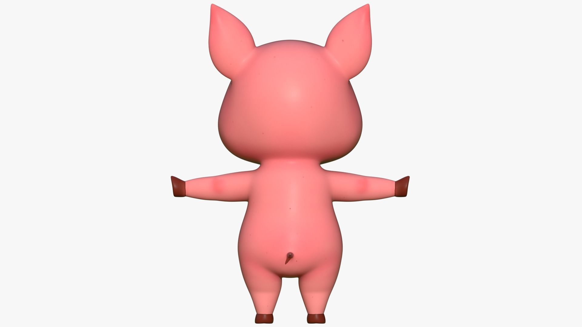 Cartoon Pig Low-poly 3D model_4