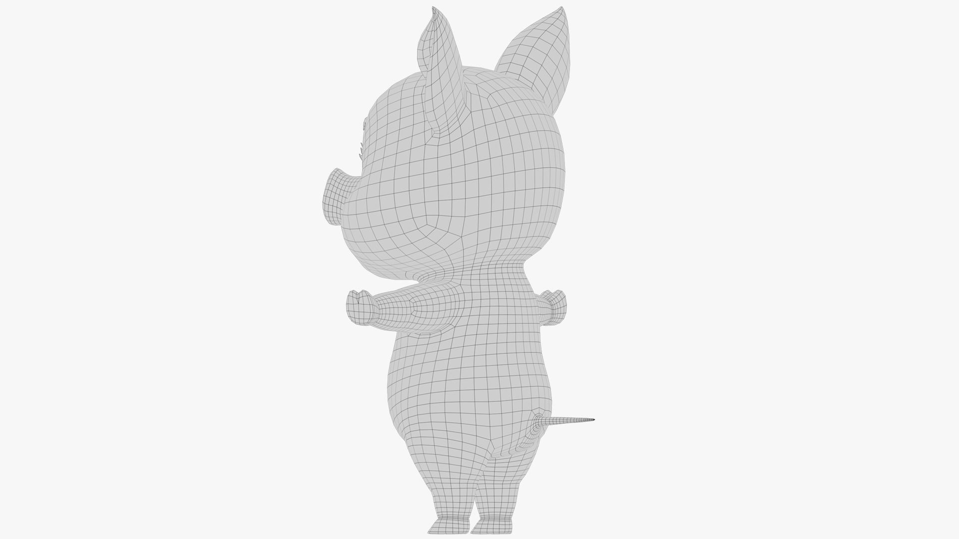Cartoon Pig Low-poly 3D model_14