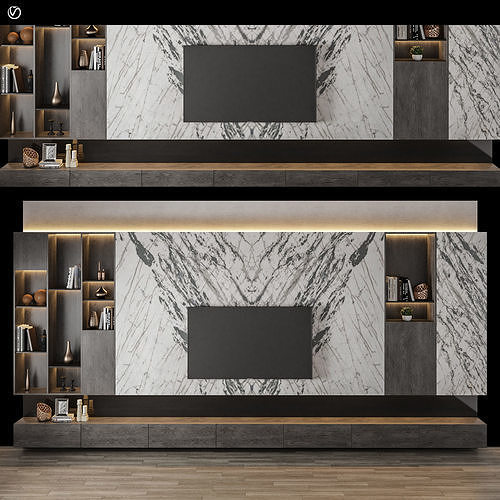 Modern TV Wall 15 3D model