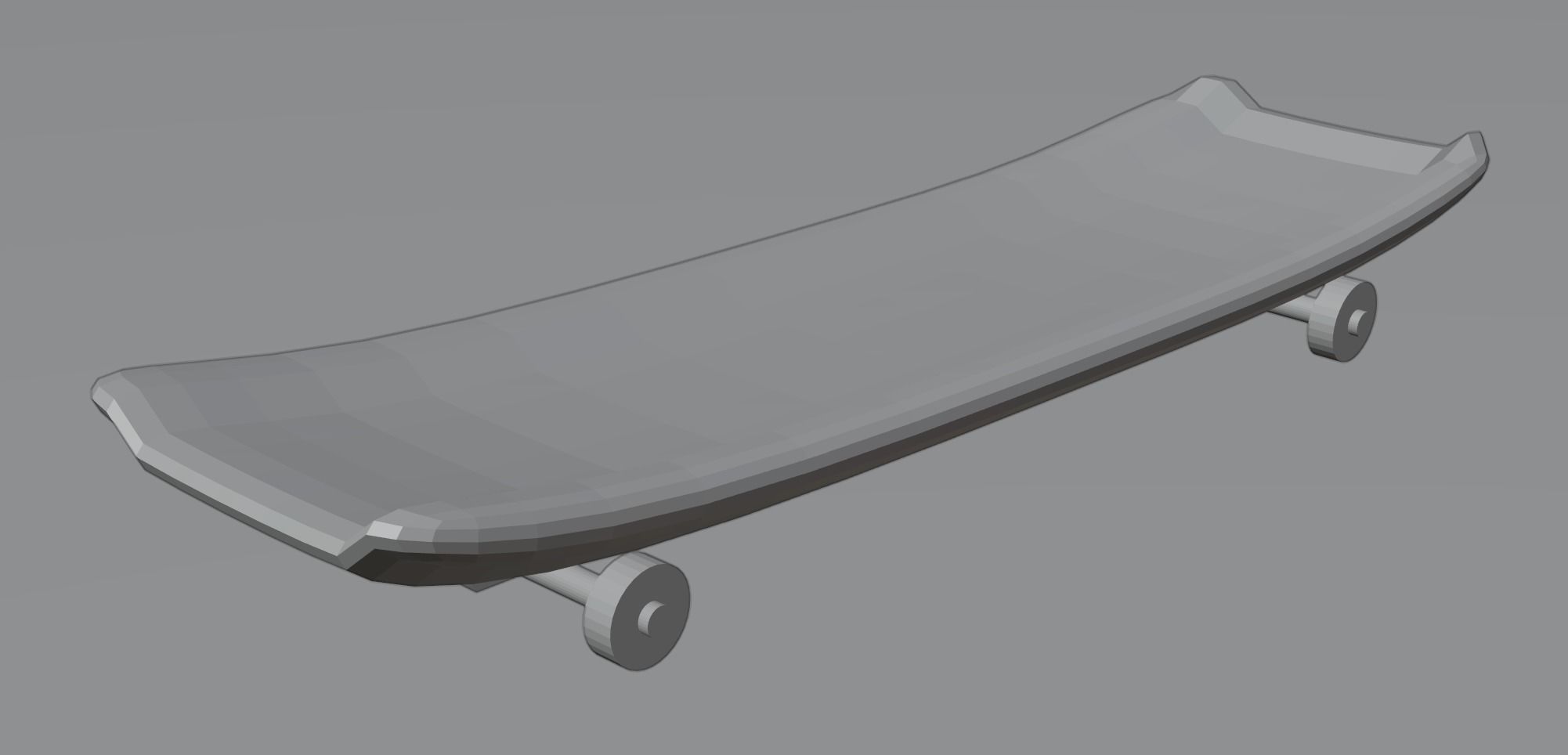 Skateboard with wheels 3D model_2