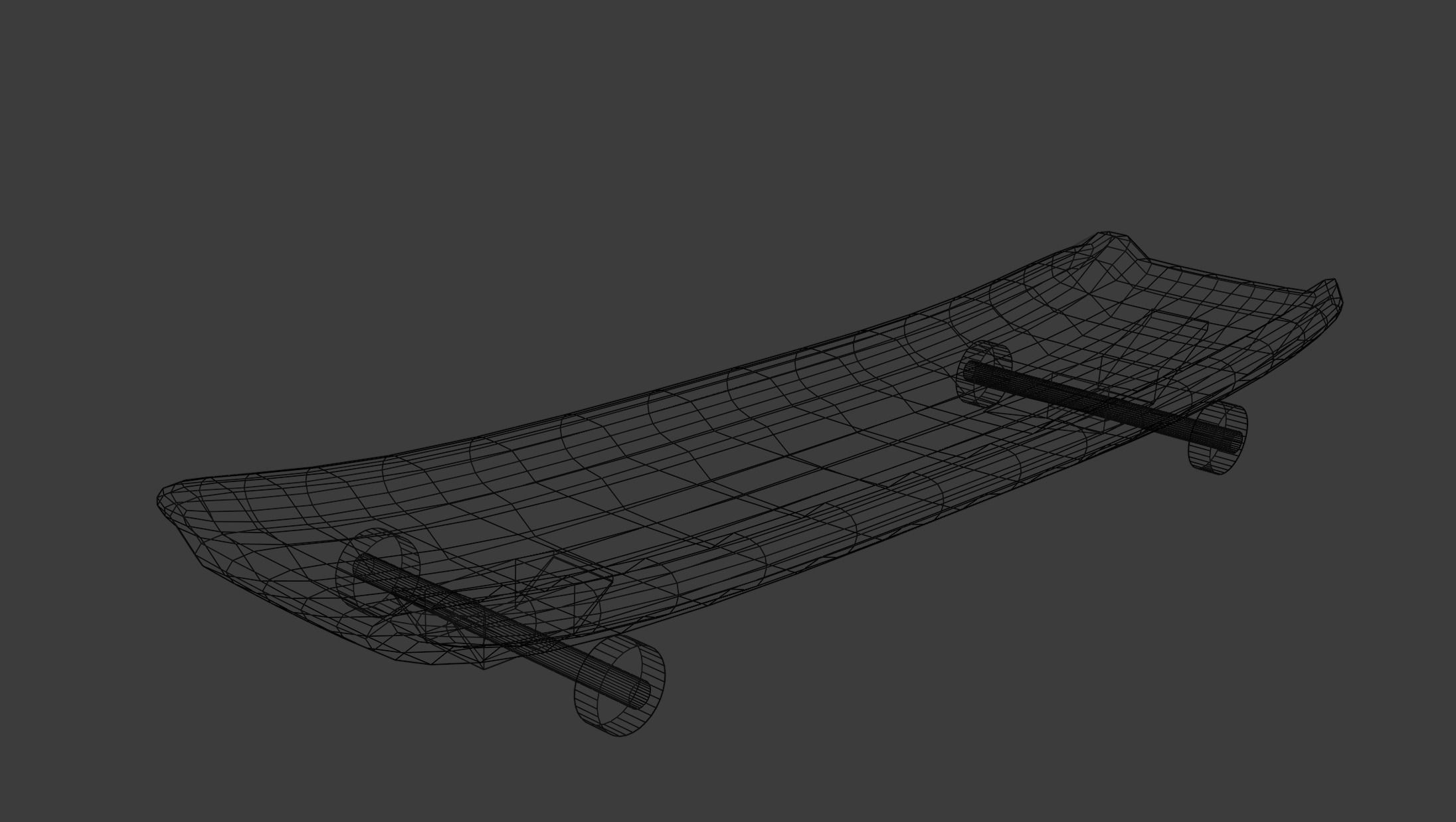Skateboard with wheels 3D model_1