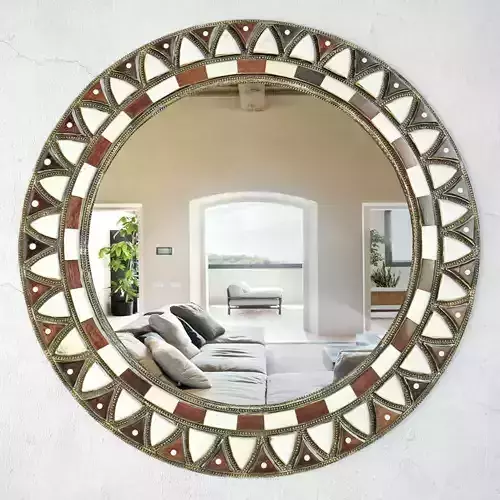 Inlay Round Mirror