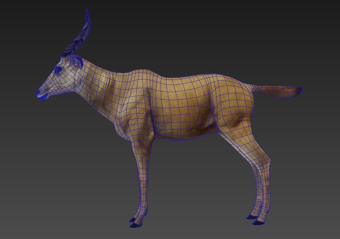 antelope Low-poly 3D model_1