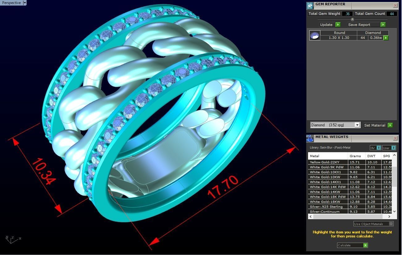 Chain Diamond ring - Miami Cuban ring - N8530A size 7 dot 5 3D print model_10