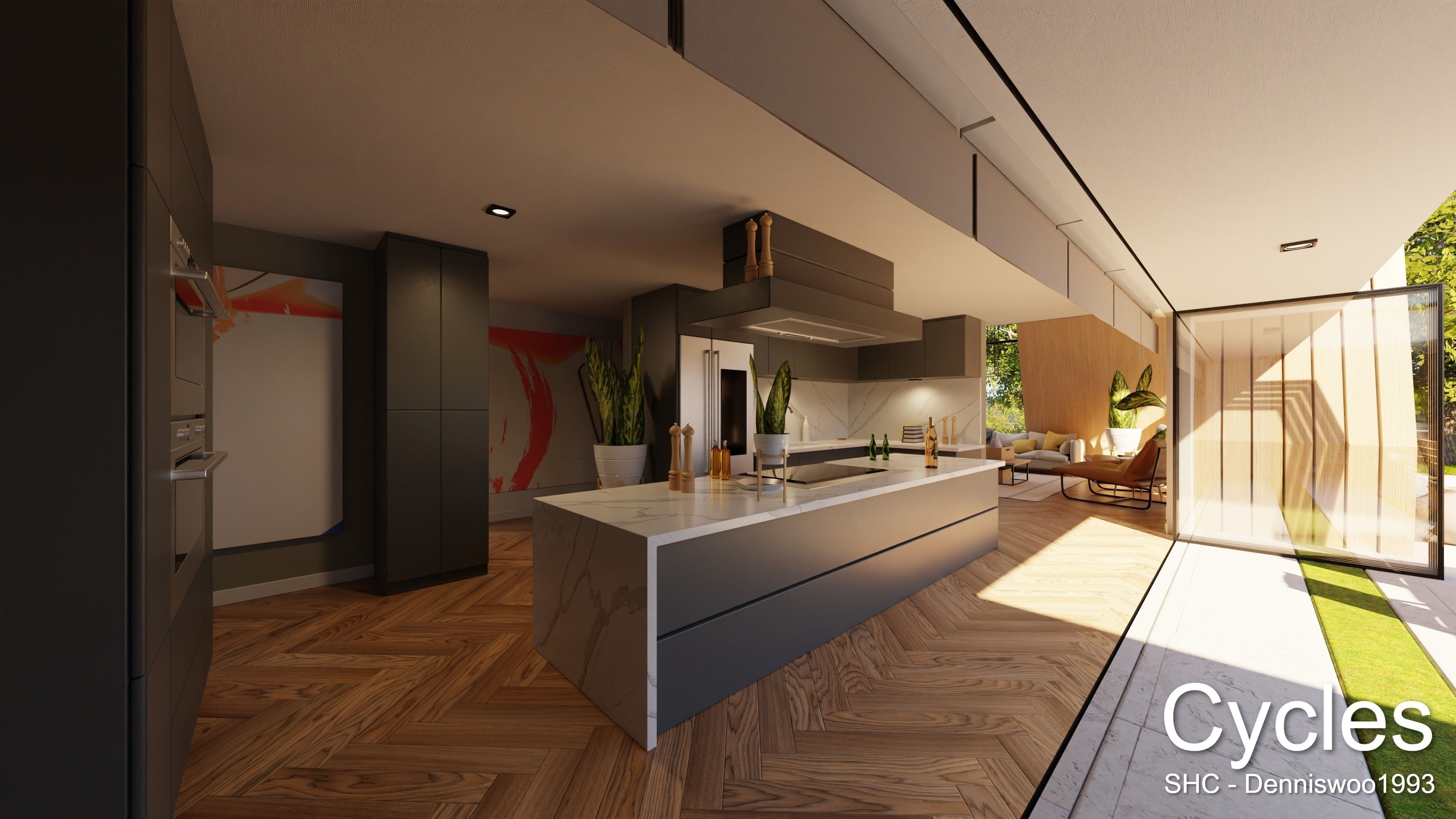 Modern villa 2021 Blender Eevee and Cycles 3 Low-poly 3D model_6